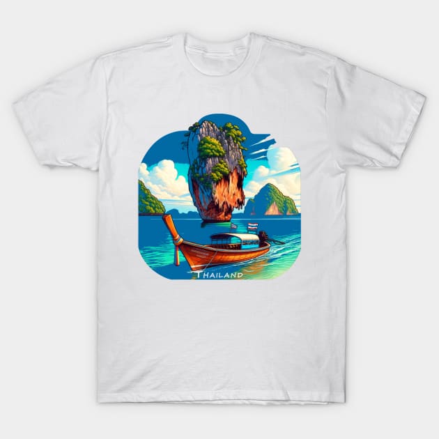 Thailand's Tropical Paradise - Sticker T-Shirt by POD24